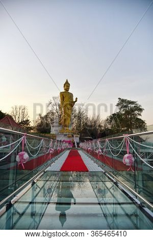 Chiang Khan,thailand-14 February,2020 : Beautiful Glass Sky Walk At Viewpoint New Landmark Thailand 