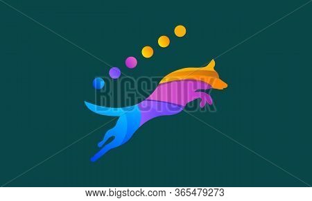Pet Logo, Dog Logo, Colorful Dog, Pets Shop Cats Dogs Domestic Animals Protection Friendly Funny Sym