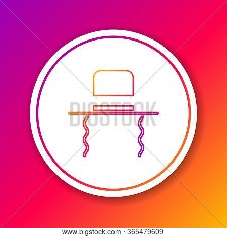 Color Line Orthodox Jewish Hat With Sidelocks Icon Isolated On Color Background. Jewish Men In The T