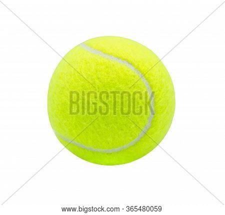 Tennis Ball Isolated On White Background With Clipping Path