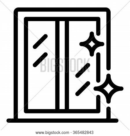 Sparkling Window Icon. Outline Sparkling Window Vector Icon For Web Design Isolated On White Backgro