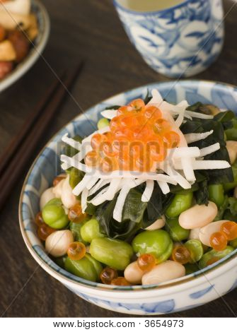 Broad Bean Daikon And Salmon Roe