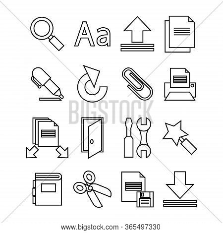 Document Icons Set. Trendy Flat Style For Graphic Design, Web-site. Stock Vector Illustration.