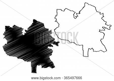 Lviv City (ukraine) Map Vector Illustration, Scribble Sketch City Of Lviv Map