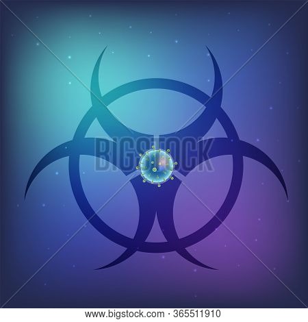 Bio-hazard Health Medical Warning  Symbol Vector Illustration.  Corona-virus 2019-ncov.