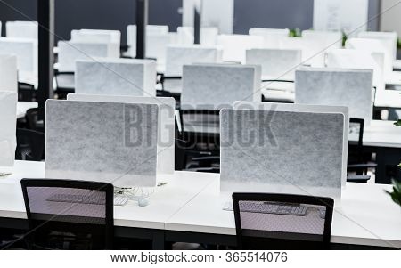Empty Places For Workers In Big Empty Rental Office, Coronacrisis, Unemployment