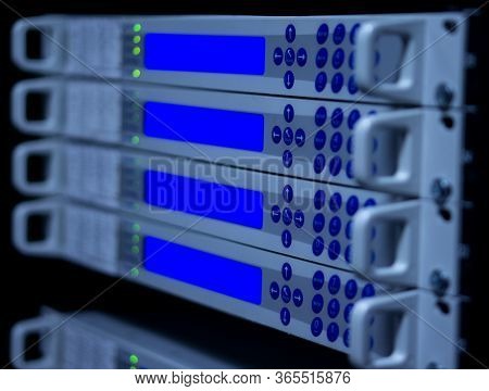 Closed Data Center Internet Service Provider. Cable And Switching Connections. High Speed Internet. 