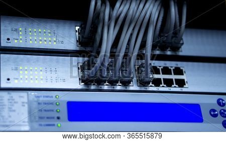 Closed Data Center Internet Service Provider. Cable And Switching Connections. High Speed Internet. 