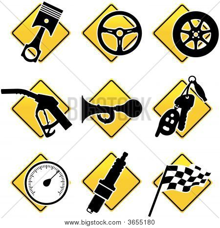 Samochodów i wyścigów ikony