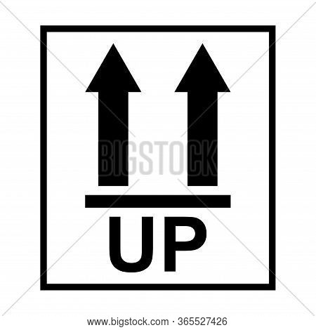 This Side Up Flat Icon Isolated On White Background. Package Symbol, Label Vector Illustration. Deli