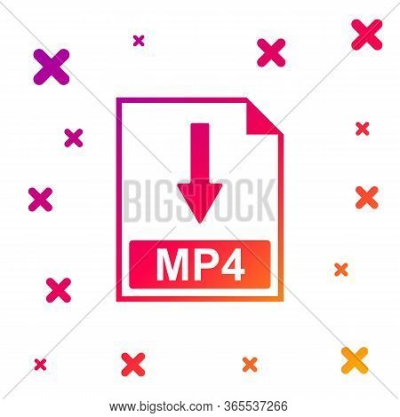 Color Mp4 File Document Icon. Download Mp4 Button Icon Isolated On White Background. Gradient Random