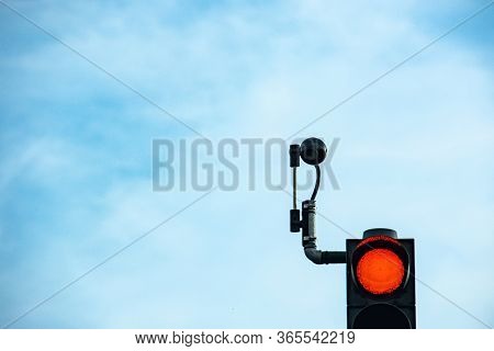 Traffick Camera Above The Road To Take Photo Of Those Who Drive Fast