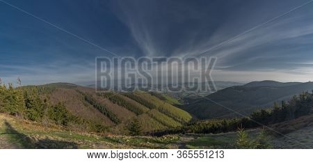 Color Spring Morning View From Pustevny In Beskydy Mountains