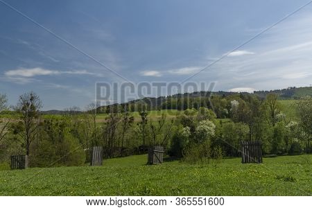 View For Meadows And Pasture Land Near Vigantice Village