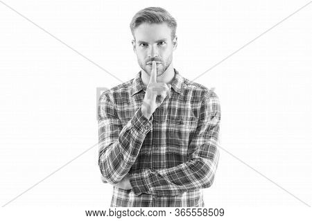 Keep Secret. Country Style. Man Wear Checkered Shirt. Rustic And Country. Attractive Guy. Sexy Peopl