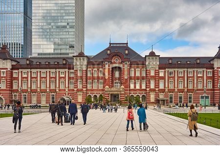 Tokyo / Japan - April 18, 2018: Tokyo Station, Main Railway Station In Tokyo, Japan