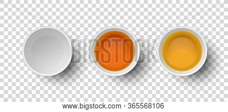Vector 3d Realistic White Paper Or Plastic Disposable Empty Tea Cup, Mug And With Black Or Red And G