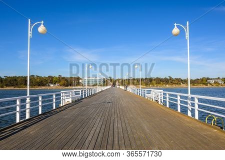 Jurata, Poland - May 09, 2020:jurata Pier, A Very Popular Tourist Destination In Northern Poland.