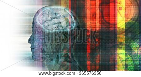 Humans and Machines Merging as a Futurist Concept art 3D Render