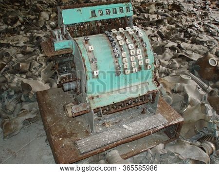 Old Cashbox In Abandoned Pripyat City In Chernobyl Exclusion Zone, Ukraine