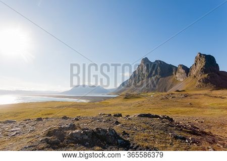 Hvalnes Lava Beach Landscape, East Iceland Landmark. Iceland Scenery