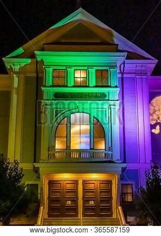 Cape Cod Provincetown Massachusetts Us August 20 2019 Town Hall Of Provincetown Has A Large Gay Popu