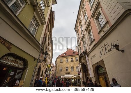 Prague, Czechia - November 3, 2019: Street Of Stare Mesto, Jilska Ulice, In The Historical Center Of