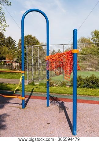 Pittsburgh, Pennsylvania, Usa 5/10/20 Playground Equipment Closed And Roped Off Due To The Covid 19 