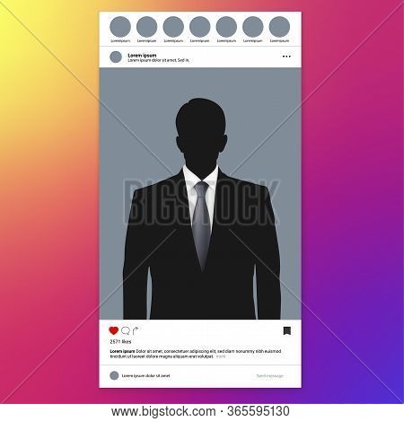 Photo Frame For Social Networks. Portrait Aspect Ratio. Slightly Taller Standard Than Square Format 