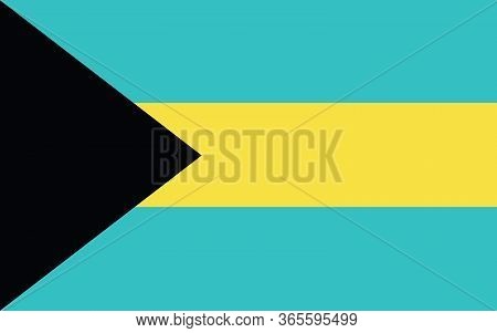 Bahamas Flag Vector Graphic. Rectangle Bahamian Flag Illustration. Bahamas Country Flag Is A Symbol 