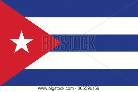 Cuba Flag Vector Graphic. Rectangle Cuban Flag Illustration. Cuba Country Flag Is A Symbol Of Freedo