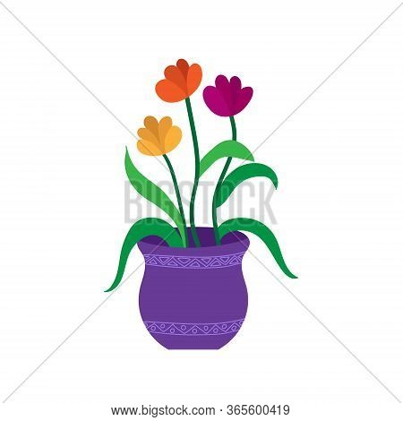 Vector Color Illustration Of A Flower. Stock Illustration Isolated On A White Background Filled In S