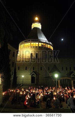 NAZARETH, Izrael-září 30: každý pátek průvod prochází v ulicích Nazaretu, od th