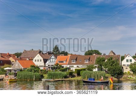 Schleswig, Germany - June 25, 2019: Boat At The Schlei River In Holm Village Of Schleswig, Germany