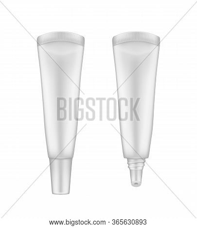 Realistic Lip Glossy Balm Tube Mockup Isolated On White Background