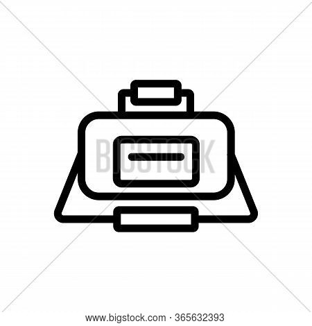 Sports Bag With Two Handles Of Different Lengths Icon Vector. Sports Bag With Two Handles Of Differe