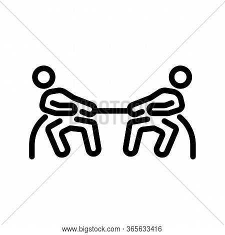 Tug Of War Competition Icon Vector. Tug Of War Competition Sign. Isolated Contour Symbol Illustratio