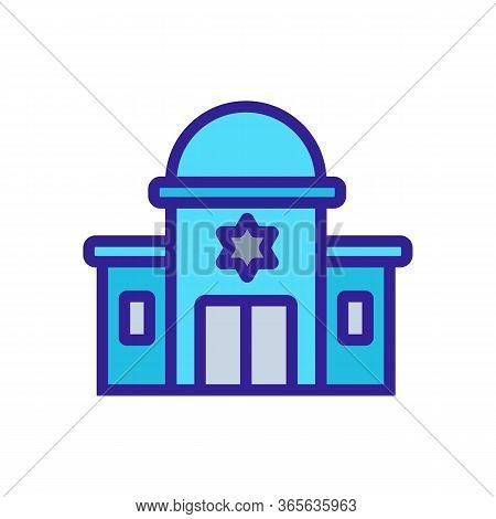 Sacred Synagogue With Towers Icon Vector. Sacred Synagogue With Towers Sign. Color Symbol Illustrati