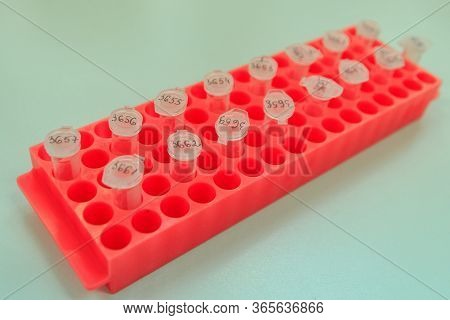 Uzhgorod, Ukraine - May 8, 2020: Test Tubes With The Results After The Diagnosis Of Covid-19 By Pcr 