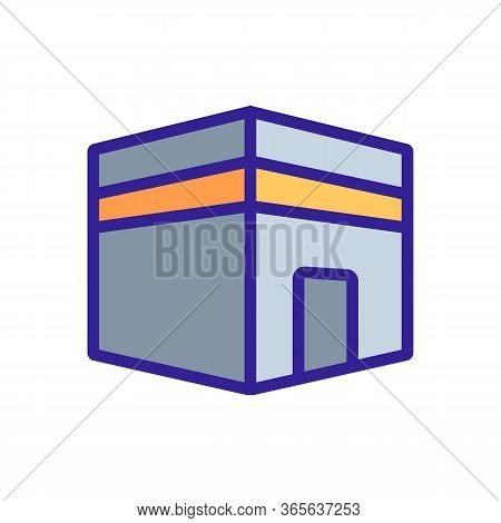 Cubic Religious Building Icon Vector. Cubic Religious Building Sign. Color Symbol Illustration