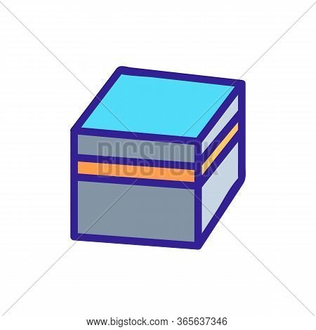 Top View Of Cubic Stone Icon Vector. Top View Of Cubic Stone Sign. Color Symbol Illustration
