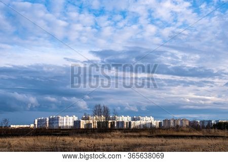 High-rise Buildings Of The Sukhovka Microdistrict In The City Of Ivanovo In The Rays Of The Setting 