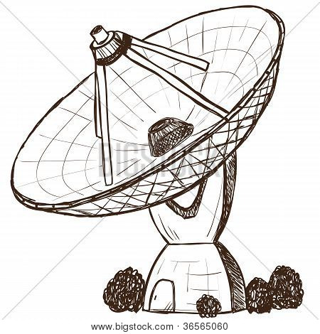 Astronomische Satelliet schets stijl
