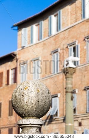 Siena, Tuscany, Italy: The Sienese She-wolf Located In Via Pantaneto In A Sunny Day