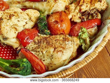 Greek  Chicken  Chorizo Traybake, Powerful Flavours Of Paprika .