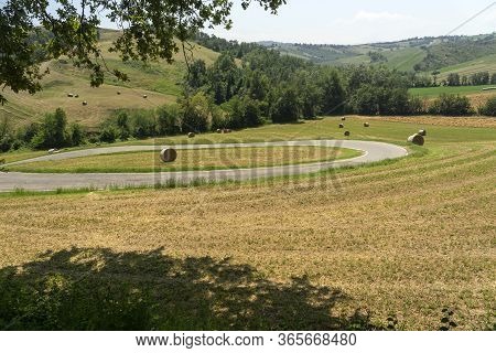 Country Landscape At Summer At Rivalta Di Lesignano Bagni, Parma, Emilia-romagna, Italy