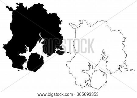 Xiamen City (people's Republic Of China, Fujian Province) Map Vector Illustration, Scribble Sketch C