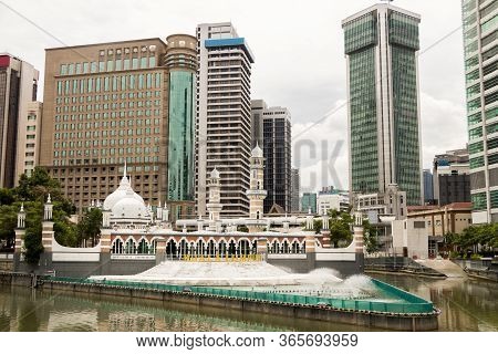 Masjid Jamek Mosque And Kolam Biru, Kuala Lumpur.