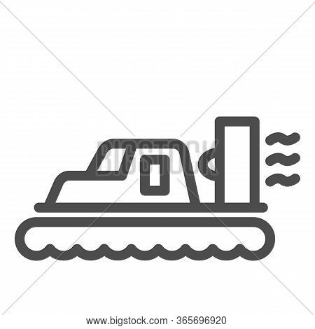 Hovercraft Line Icon, Sea Transport Symbol, Marine Transportation Vector Sign On White Background, H