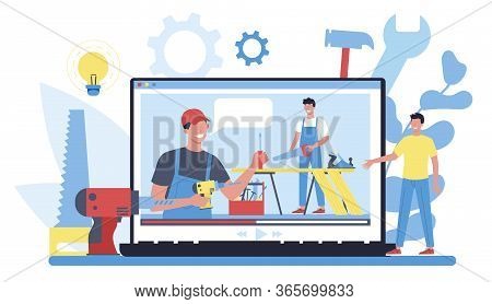 Woodworker Or Carpenter Online Video Tutorial Platform. Builder